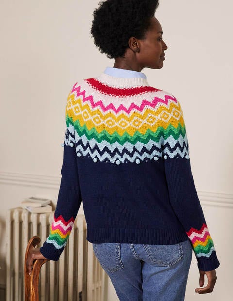 Lässiger Fair-Isle-Pullover - Segelblau Lässiger Fair-Isle-Pullover - Segelblau