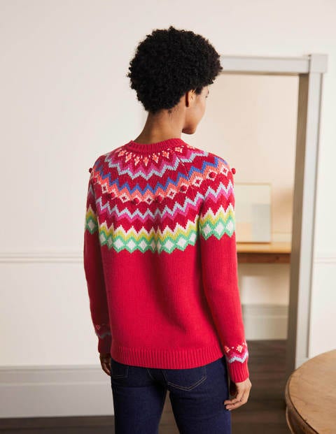 Relaxed Fair Isle Sweater - Rockabilly Red Relaxed Fair Isle Sweater - Rockabilly Red