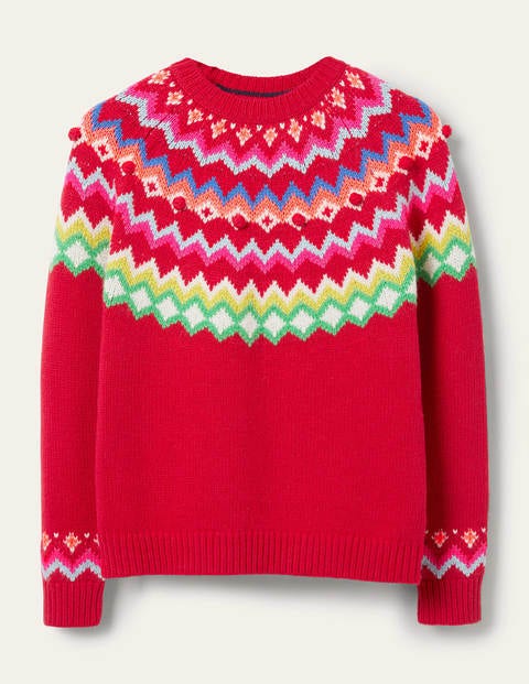 Relaxed Fair Isle Sweater - Rockabilly Red Relaxed Fair Isle Sweater - Rockabilly Red