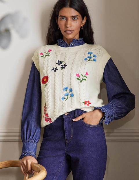 Reena Sweater Vest - Ivory