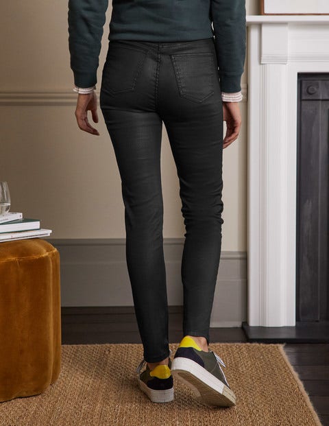 Button Fly Skinny Jeans - Black Waxed Button Fly Skinny Jeans - Black Waxed