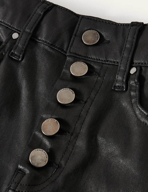 Button Fly Skinny Jeans - Black Waxed Button Fly Skinny Jeans - Black Waxed