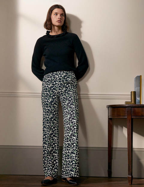 Relaxed Bootcut Trousers - Black, Camo Floral Relaxed Bootcut Trousers - Black, Camo Floral