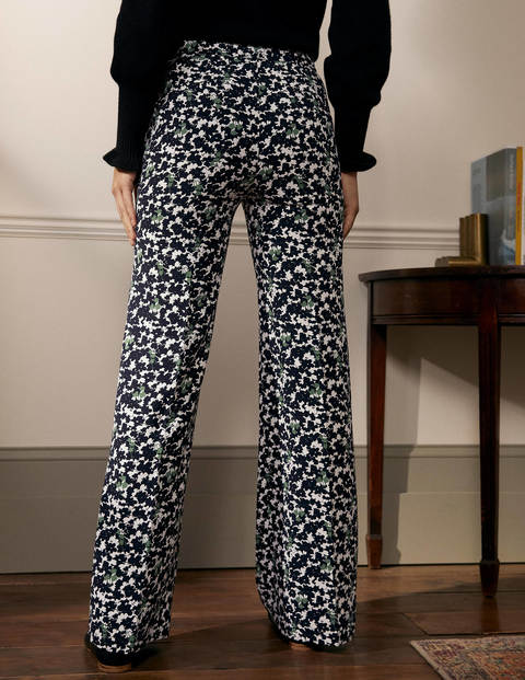 Relaxed Bootcut Trousers - Black, Camo Floral Relaxed Bootcut Trousers - Black, Camo Floral