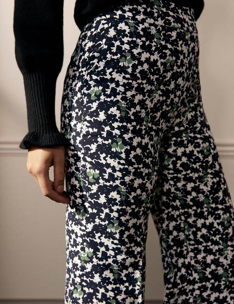 Relaxed Bootcut Trousers - Black, Camo Floral Relaxed Bootcut Trousers - Black, Camo Floral