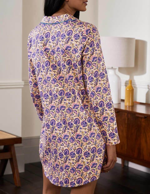 Janie Night Shirt - Ivory, Rich Floral Janie Night Shirt - Ivory, Rich Floral