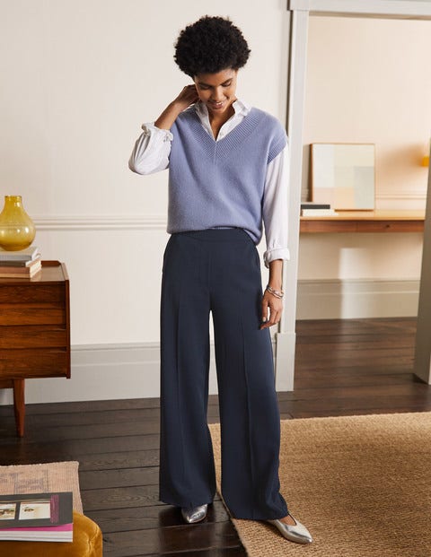 Albemarle Wide Leg Trousers - Navy Albemarle Wide Leg Trousers - Navy