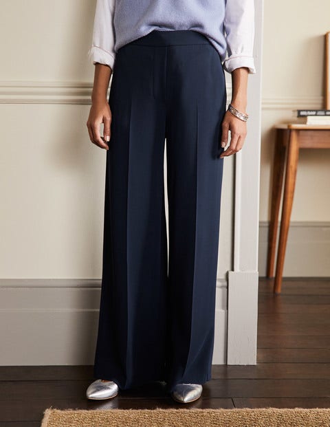 Albemarle Wide Leg Trousers - Navy Albemarle Wide Leg Trousers - Navy