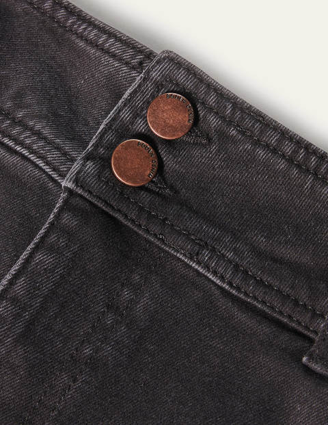Wide Leg Denim Culottes - Washed Black Wide Leg Denim Culottes - Washed Black