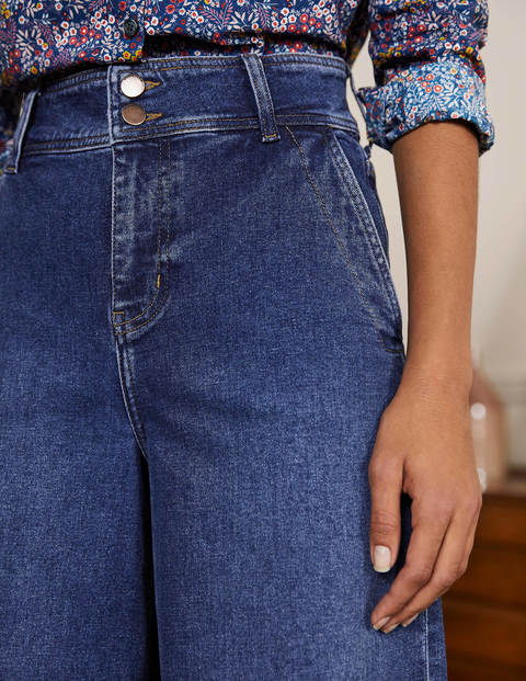 Wide Leg Denim Culottes - Mid Vintage Wide Leg Denim Culottes - Mid Vintage