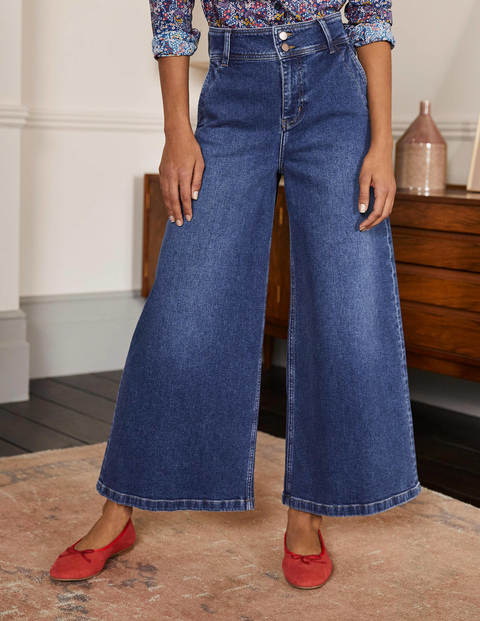 Wide Leg Denim Culottes - Mid Vintage Wide Leg Denim Culottes - Mid Vintage