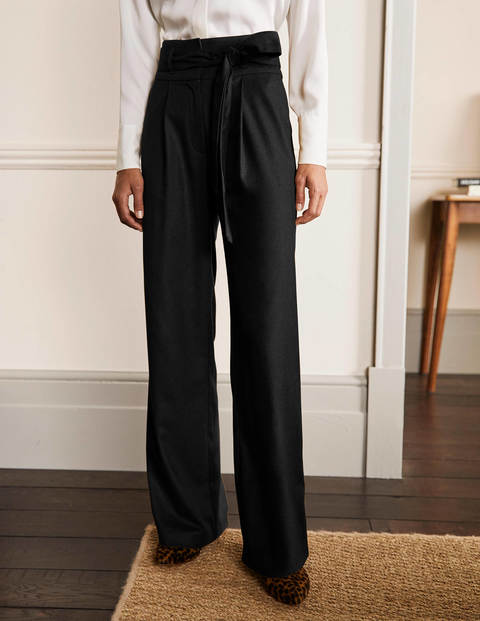 Tie Waist Wide Leg Pants - Black Tie Waist Wide Leg Pants - Black