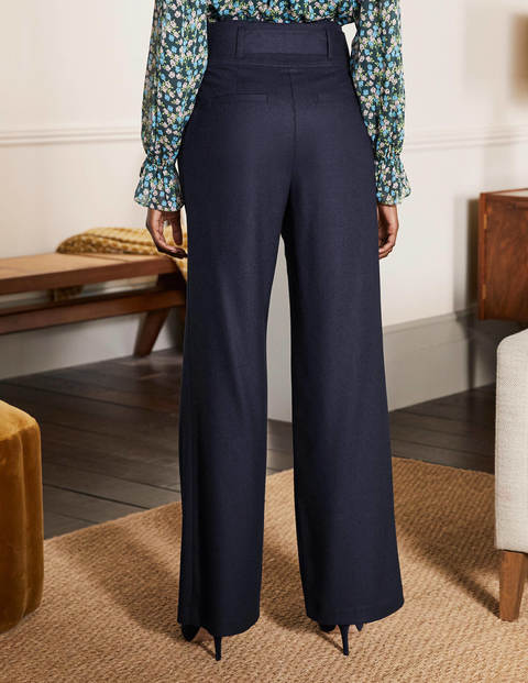 Hose mit Taillenschnürung und weitem Bein - Navy Hose mit Taillenschnürung und weitem Bein - Navy