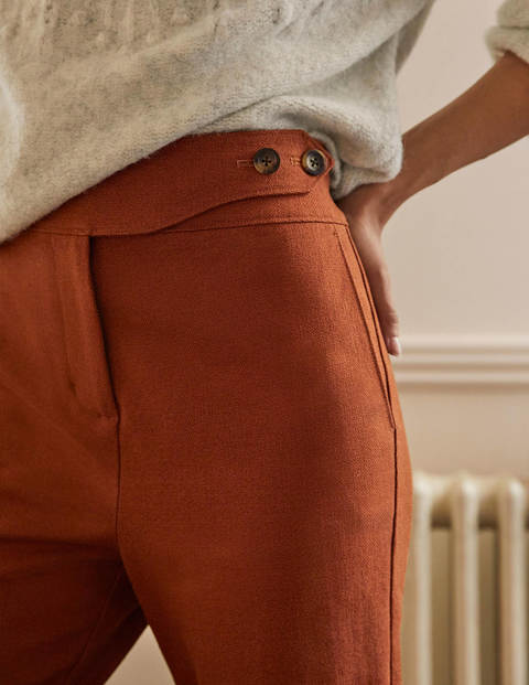 Hose mit Schlaufen - Pekannussbraun Hose mit Schlaufen - Pekannussbraun
