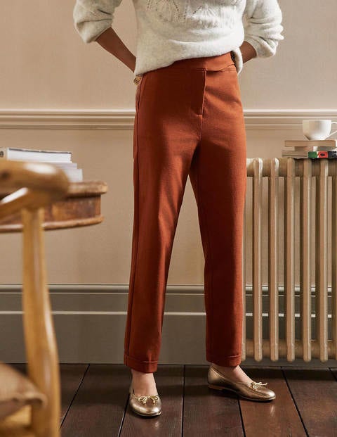 Hose mit Schlaufen - Pekannussbraun Hose mit Schlaufen - Pekannussbraun