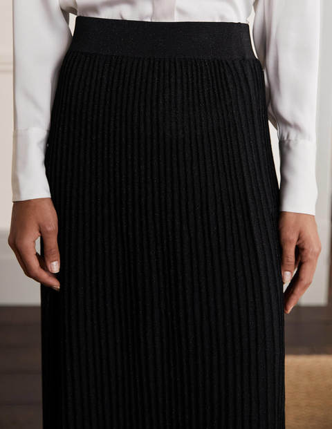Knitted Party Skirt - Black Metallic Knitted Party Skirt - Black Metallic