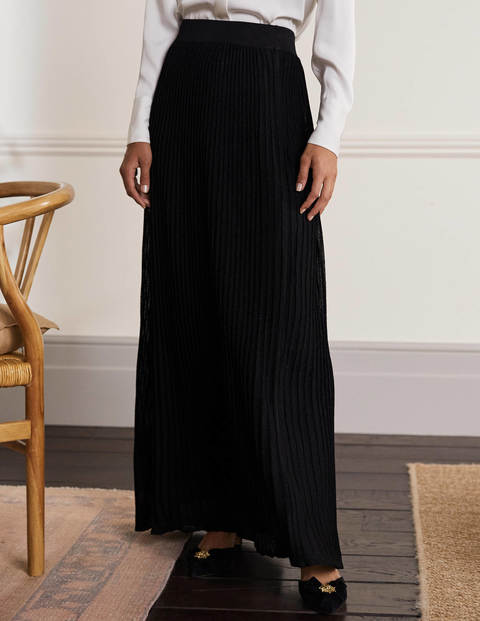 Knitted Party Skirt - Black Metallic Knitted Party Skirt - Black Metallic