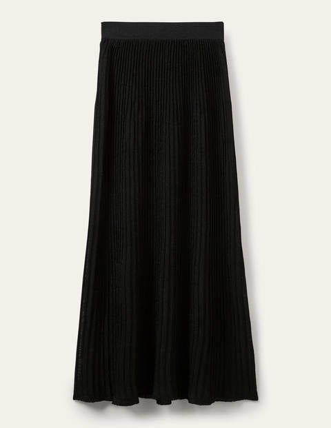 Knitted Party Skirt - Black Metallic Knitted Party Skirt - Black Metallic
