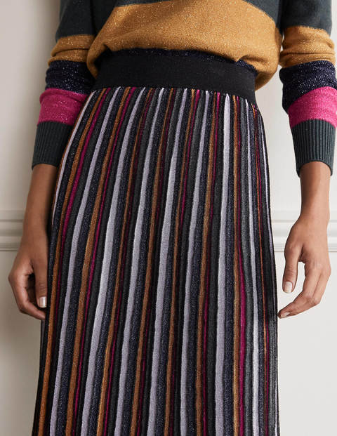 Knitted Party Skirt - Multi Lurex Stripe Knitted Party Skirt - Multi Lurex Stripe