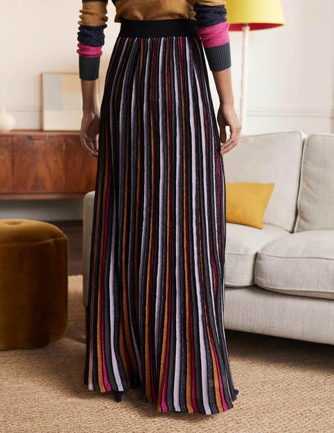 Knitted Party Skirt - Multi Lurex Stripe Knitted Party Skirt - Multi Lurex Stripe