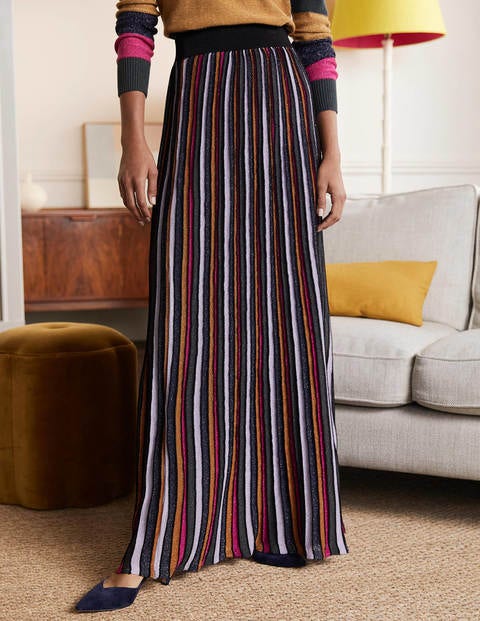Knitted Party Skirt - Multi Lurex Stripe Knitted Party Skirt - Multi Lurex Stripe