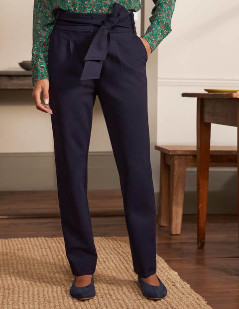 Tie Waist Ponte Pants - Navy Tie Waist Ponte Pants - Navy