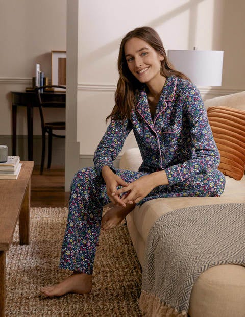 Vanessa Cosy Pyjamas - Galaxy Blue, Prairie Floral Vanessa Cosy Pyjamas - Galaxy Blue, Prairie Floral