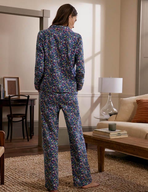 Vanessa Cosy Pyjamas - Galaxy Blue, Prairie Floral Vanessa Cosy Pyjamas - Galaxy Blue, Prairie Floral