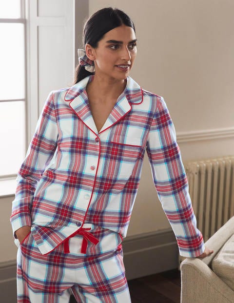 Vanessa Cosy Pyjamas - Ivory and Rockabilly Red Check Vanessa Cosy Pyjamas - Ivory and Rockabilly Red Check