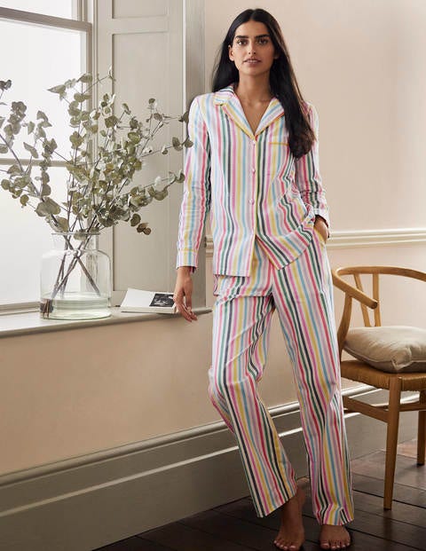 Vanessa Cosy Pyjamas - Sail Woven Rainbow Stripe Vanessa Cosy Pyjamas - Sail Woven Rainbow Stripe
