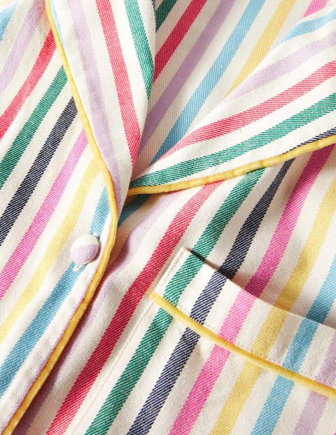 Vanessa Cosy Pyjamas - Sail Woven Rainbow Stripe Vanessa Cosy Pyjamas - Sail Woven Rainbow Stripe