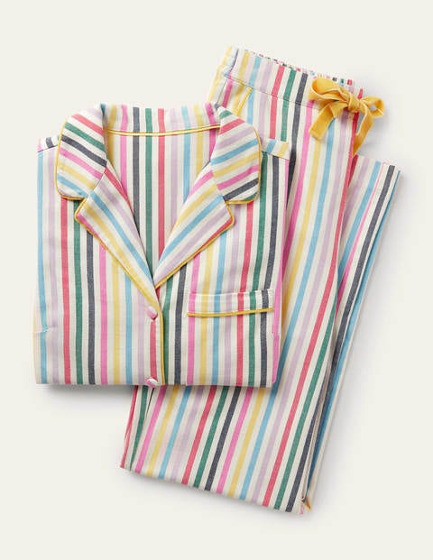 Vanessa Cosy Pyjamas - Sail Woven Rainbow Stripe Vanessa Cosy Pyjamas - Sail Woven Rainbow Stripe