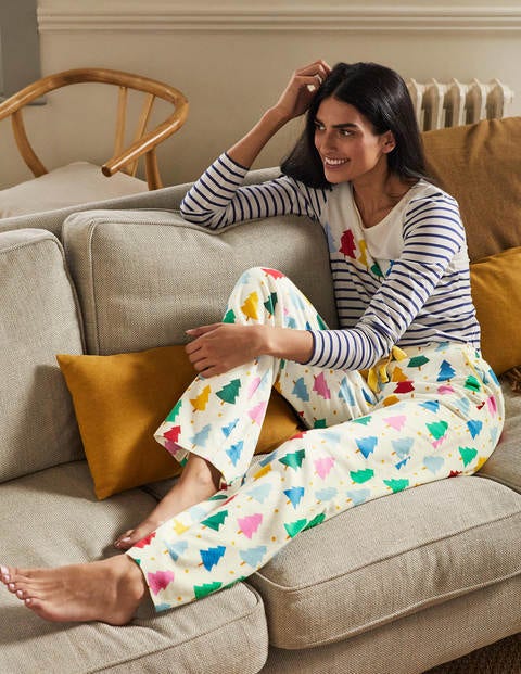 Vanessa Cosy Bottoms - Ivory, Rainbow Trees Vanessa Cosy Bottoms - Ivory, Rainbow Trees