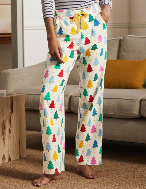Vanessa Cosy Bottoms - Ivory, Rainbow Trees Vanessa Cosy Bottoms - Ivory, Rainbow Trees