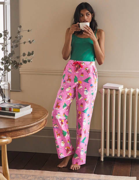 Bas de pyjama Vanessa cosy - Copains festifs rose pétale vif