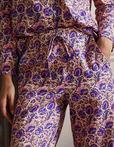 Janie Pajama Bottoms - Ivory, Rich Floral Janie Pajama Bottoms - Ivory, Rich Floral