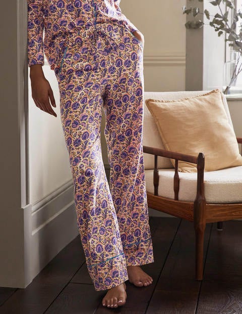 Janie Pajama Bottoms - Ivory, Rich Floral Janie Pajama Bottoms - Ivory, Rich Floral