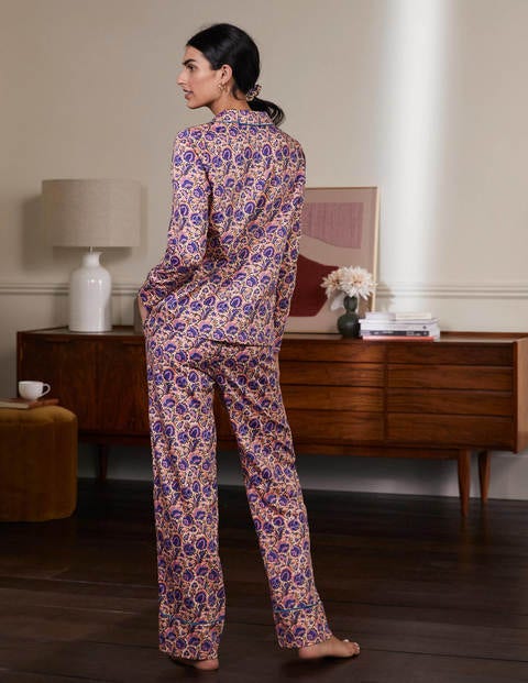 Janie Pajama Shirt - Ivory, Rich Floral Janie Pajama Shirt - Ivory, Rich Floral