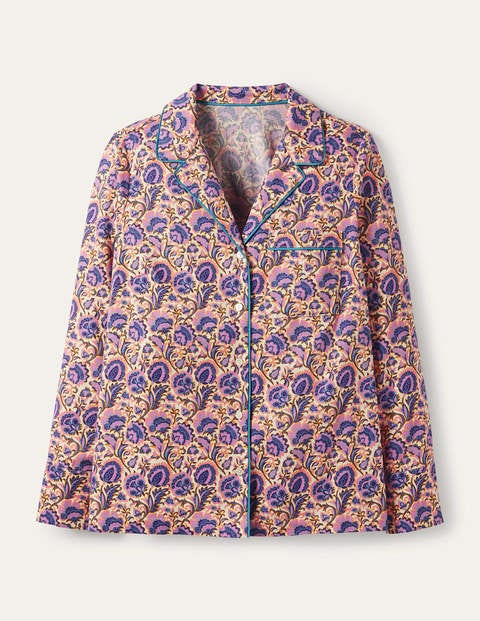 Janie Pajama Shirt - Ivory, Rich Floral Janie Pajama Shirt - Ivory, Rich Floral