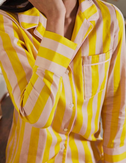 Janie Pajama Shirt - Milkshake and Wasp Stripe