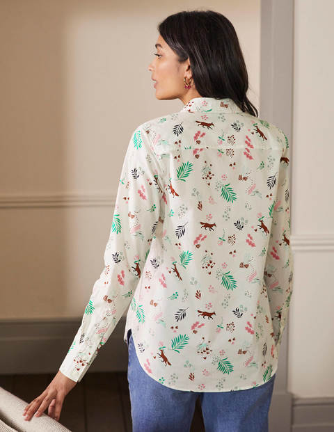 The Cotton Shirt - Ivory, Fox Forest The Cotton Shirt - Ivory, Fox Forest