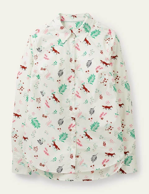 The Cotton Shirt - Ivory, Fox Forest The Cotton Shirt - Ivory, Fox Forest