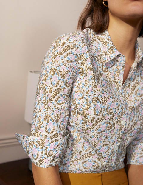 The Cotton Shirt - Ivory Coconut, Floral Paisley The Cotton Shirt - Ivory Coconut, Floral Paisley