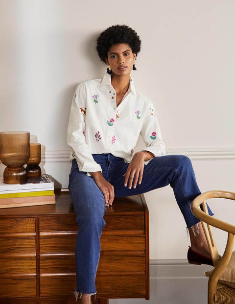 Agnes Oversized Shirt - White Embroidered Agnes Oversized Shirt - White Embroidered