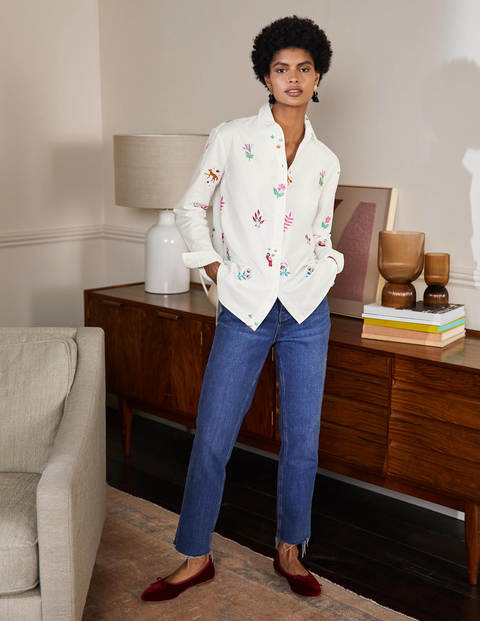 Agnes Oversized Shirt - White Embroidered Agnes Oversized Shirt - White Embroidered