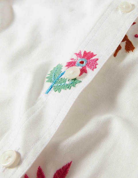 Agnes Oversized Shirt - White Embroidered Agnes Oversized Shirt - White Embroidered