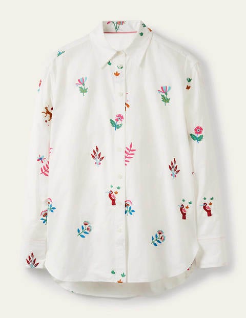 Agnes Oversized Shirt - White Embroidered Agnes Oversized Shirt - White Embroidered