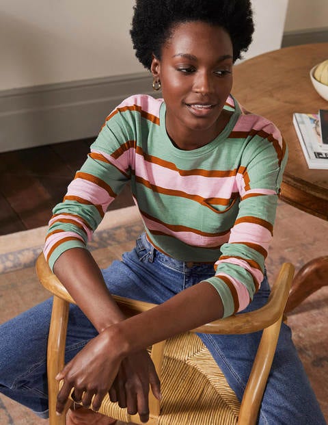 Boxy Jersey Tee - Duck Egg/ Coconut Stripe Boxy Jersey Tee - Duck Egg/ Coconut Stripe