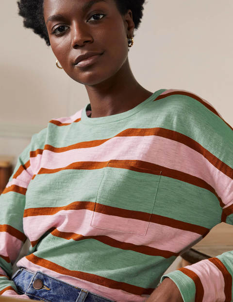Boxy Jersey Tee - Duck Egg/ Coconut Stripe Boxy Jersey Tee - Duck Egg/ Coconut Stripe