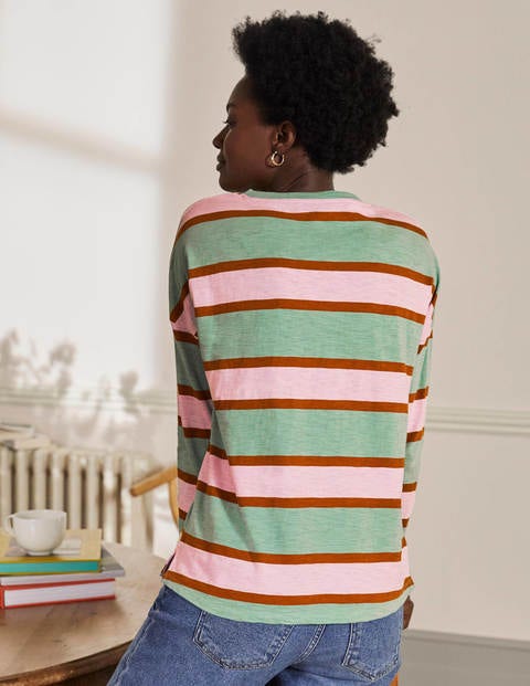 Boxy Jersey Tee - Duck Egg/ Coconut Stripe Boxy Jersey Tee - Duck Egg/ Coconut Stripe